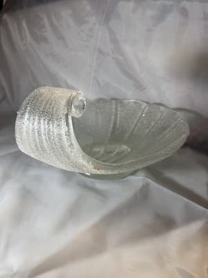 Lg Vtg MCM Murano FRATELLI TOSO Wave Ocean Art Glass Bowl Nouveau Stunning - Thumbnail 5