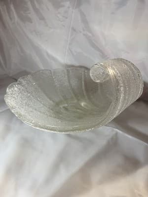 Lg Vtg MCM Murano FRATELLI TOSO Wave Ocean Art Glass Bowl Nouveau Stunning - Thumbnail 4
