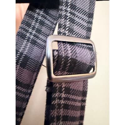 Hot Topic Plaid Pattern Suspender Pleated Combo Mini Skirt Gray Black XS - Thumbnail 4