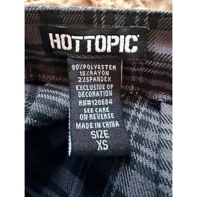 Hot Topic Plaid Pattern Suspender Pleated Combo Mini Skirt Gray Black XS - Thumbnail 12
