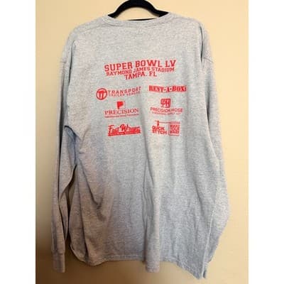 Super Bowl LV 55 Chiefs vs Buccaneers Graphic Long Sleeve Shirt Men’s XL Gray - Thumbnail 7