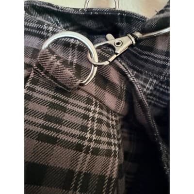 Hot Topic Plaid Pattern Suspender Pleated Combo Mini Skirt Gray Black XS - Thumbnail 10
