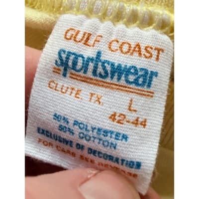Gulf Coast Sportswear Vintage Hastings Guitar Music Store T Shirt Yellow Men’s L - Thumbnail 7