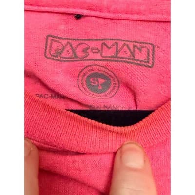 Pac-Man Graphic T Shirt Pink Retro Arcade Crew Neck Short Sleeve Women’s L - Thumbnail 5