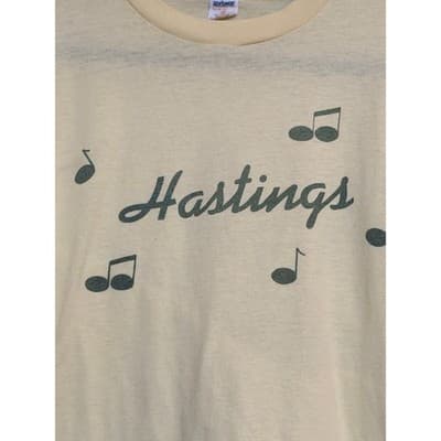 Gulf Coast Sportswear Vintage Hastings Guitar Music Store T Shirt Yellow Men’s L - Thumbnail 3