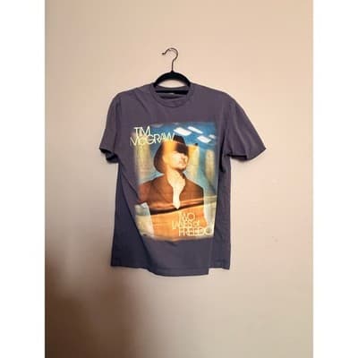 Next Level Tim McGraw 2013 FreedomTour Crew Neck Casual T-Shirt Gray L - Thumbnail 2