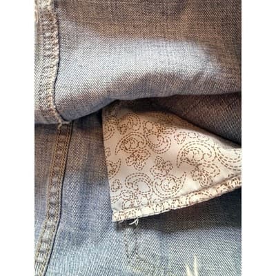 Aeropostale Women's Distressed Frayed Hem Low Rise Denim Skirt Blue 5/6 - Thumbnail 11