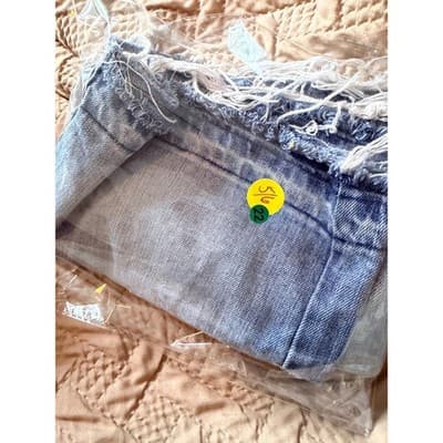 Aeropostale Women's Distressed Frayed Hem Low Rise Denim Skirt Blue 5/6 - Thumbnail 12
