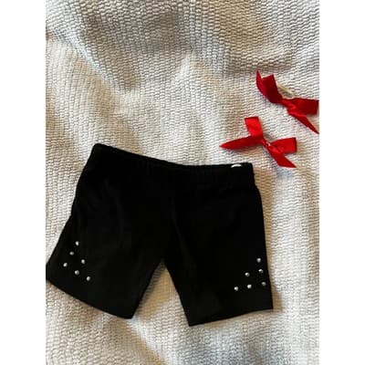 Build A Bear Workshop Red Bows Studded Black Shorts Teddy Bear Clothing - Thumbnail 2