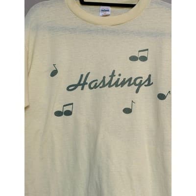 Gulf Coast Sportswear Vintage Hastings Guitar Music Store T Shirt Yellow Men’s L - Thumbnail 4