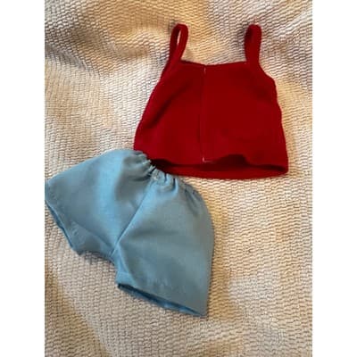 Doll Rhinestone Crown Red Tank Top Blue Shorts Clothing Set American Generation - Thumbnail 2