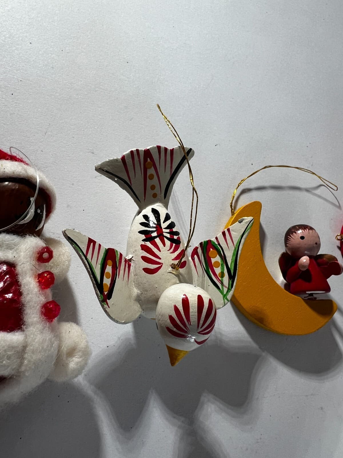 Vintage Christmas Ornament Wooden Soldier Marionette Moon Drum Set of 7 - Thumbnail 14