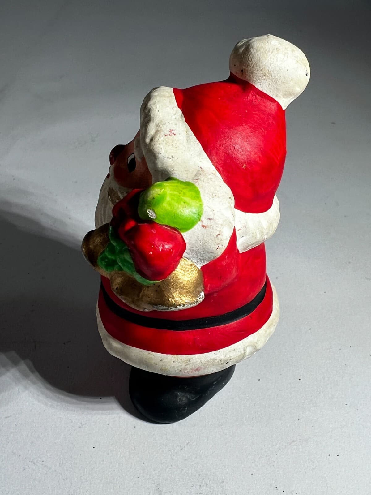 Vintage Christmas Santa Claus Porcelain Ceramic Gold Bells Figurine Decor Figure - Thumbnail 2