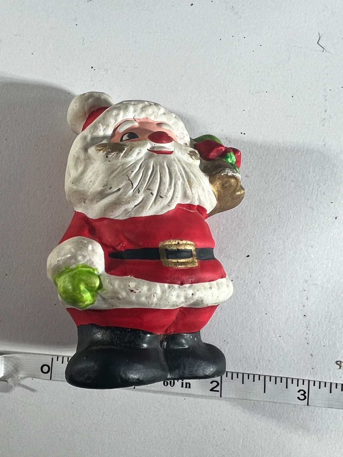 Vintage Christmas Santa Claus Porcelain Ceramic Gold Bells Figurine Decor Figure - Thumbnail 9