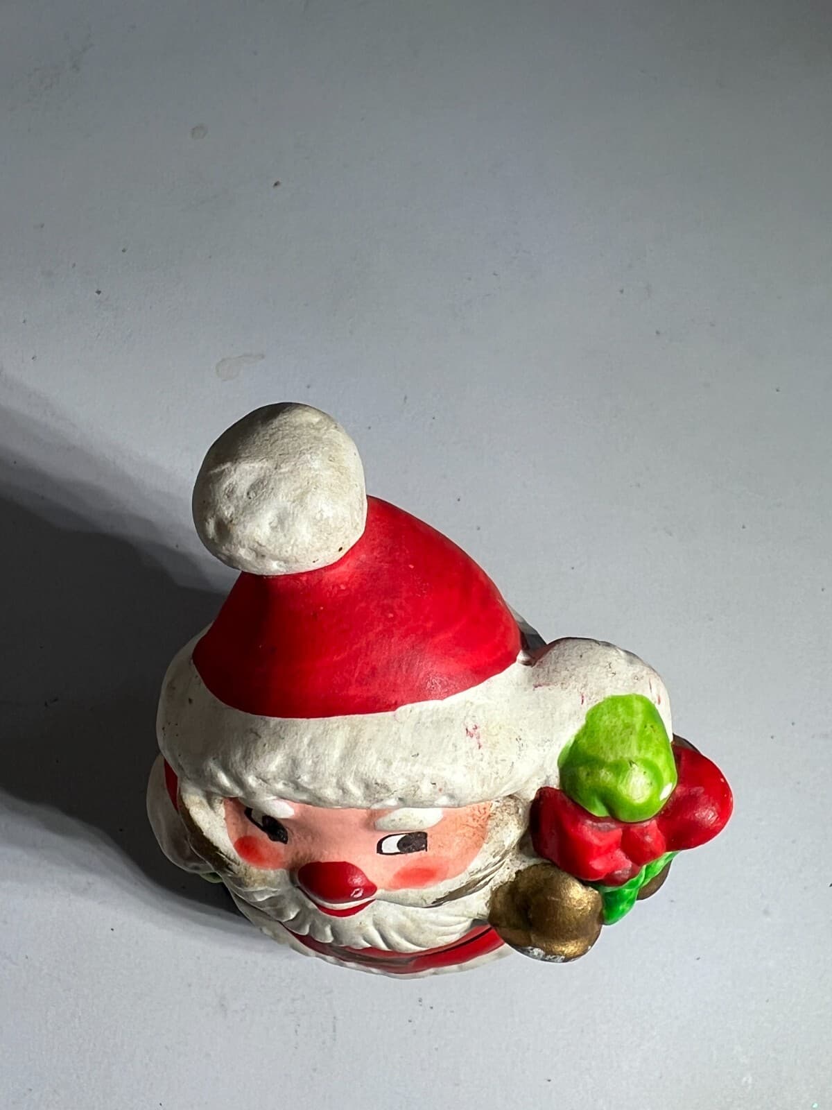 Vintage Christmas Santa Claus Porcelain Ceramic Gold Bells Figurine Decor Figure - Thumbnail 6