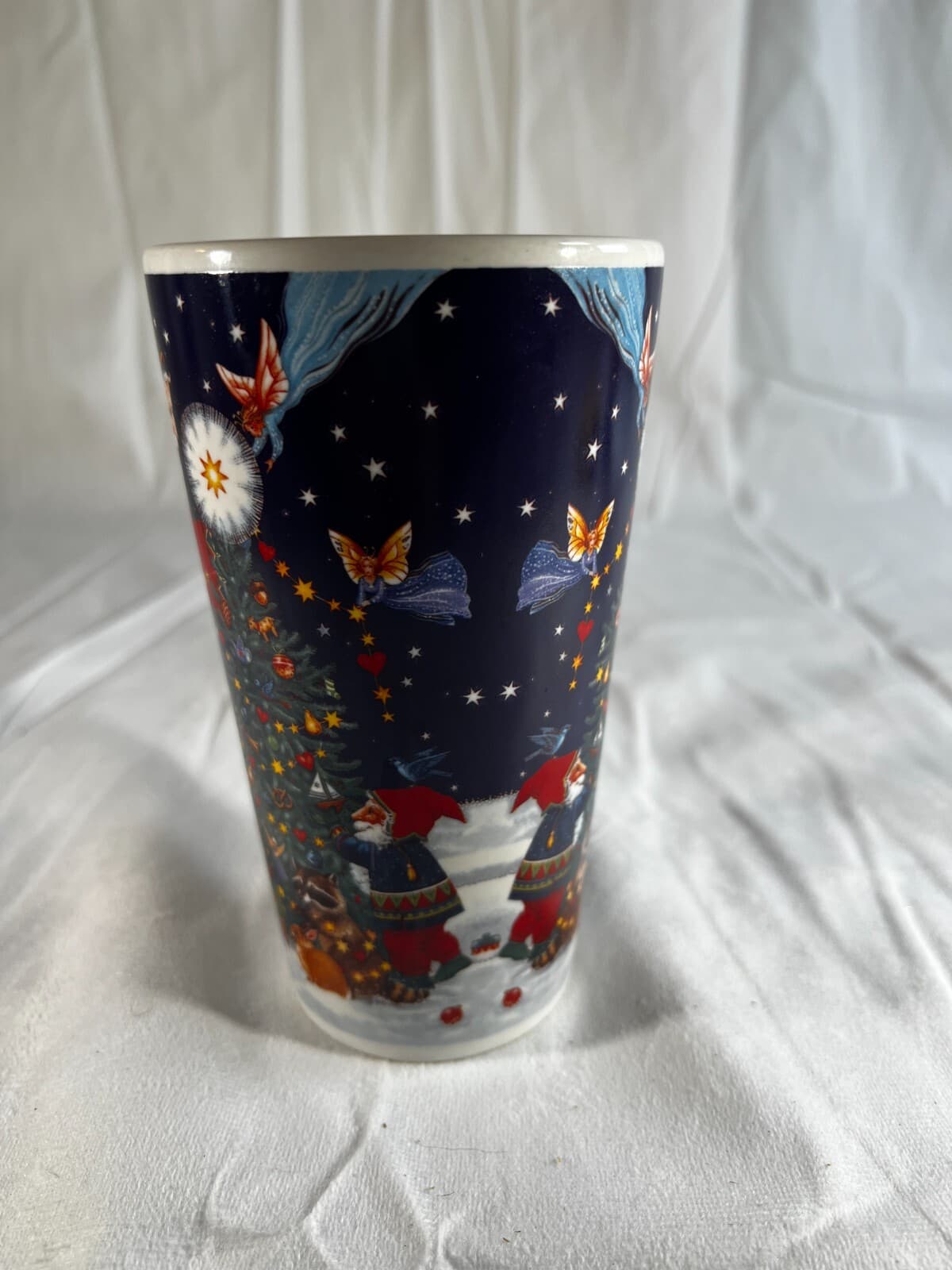 Certified International Vintage Christmas Santa Tall Mug Judith Griffith Fairy - Thumbnail 5