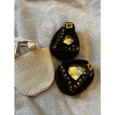 Build A Bear Workshop White Tote Bag Purse & Black Sequin Stuffed Animal Shoes - Thumbnail 3