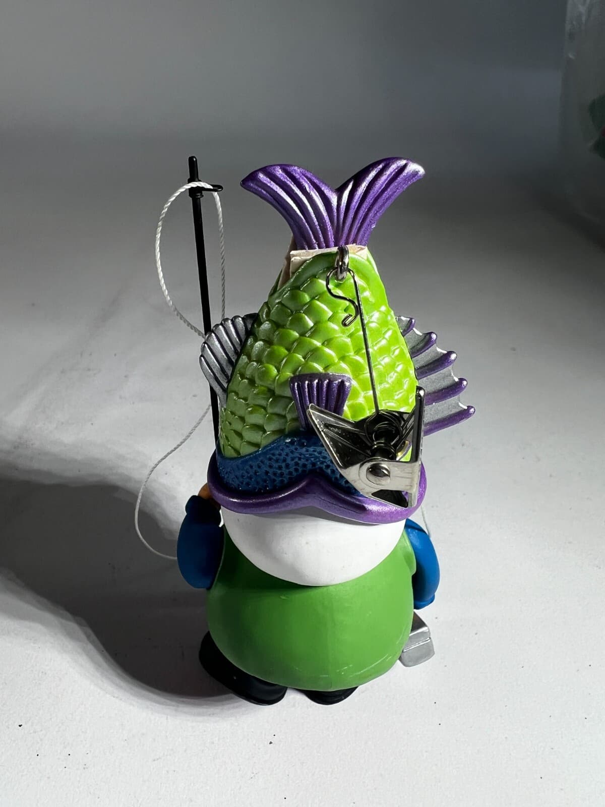Vintage Christmas Ornaments Hallmark 2004 Fisherman Santa Claus Fun Fish on Head - Thumbnail 3