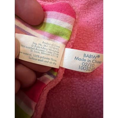 Build A Bear Workshop Striped Pattern Fleece Stuffed Animal Sleeping Bag Pink - Thumbnail 11