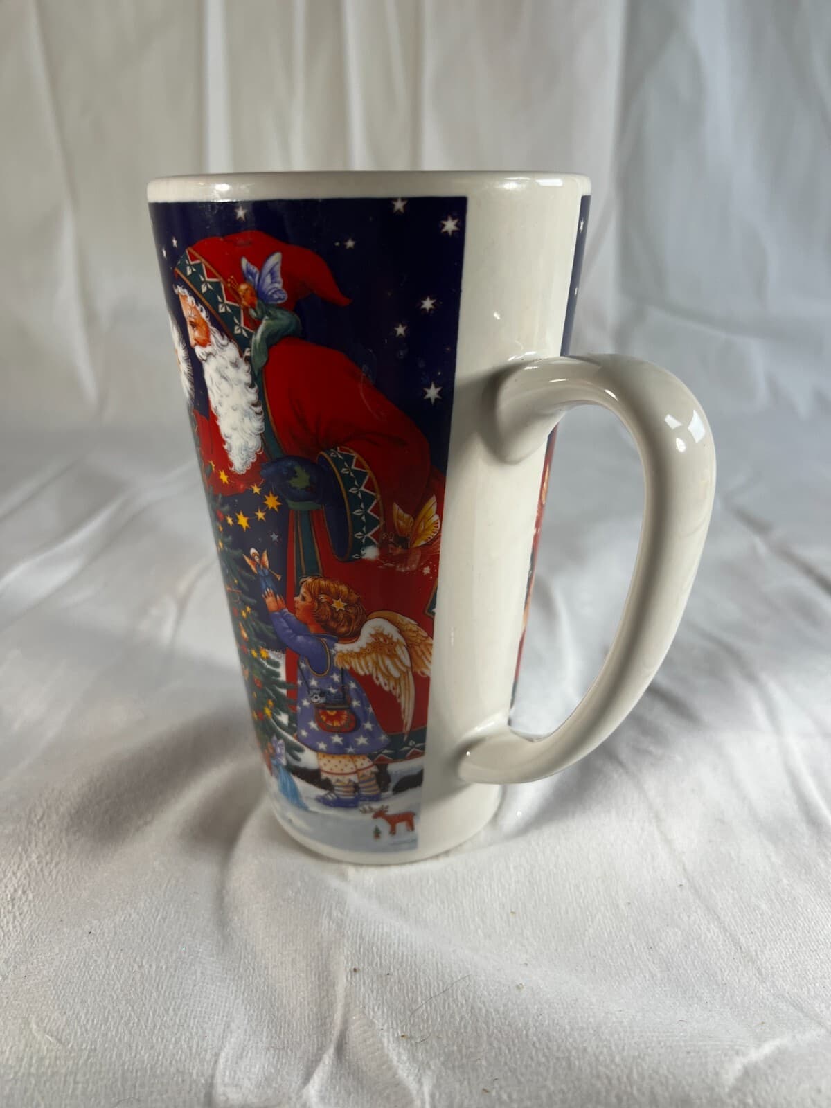 Certified International Vintage Christmas Santa Tall Mug Judith Griffith Fairy - Thumbnail 2