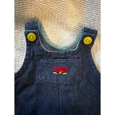 American Girl Bitty Baby Blue Dark Wash Denim Overall Baby Doll Clothing - Thumbnail 4