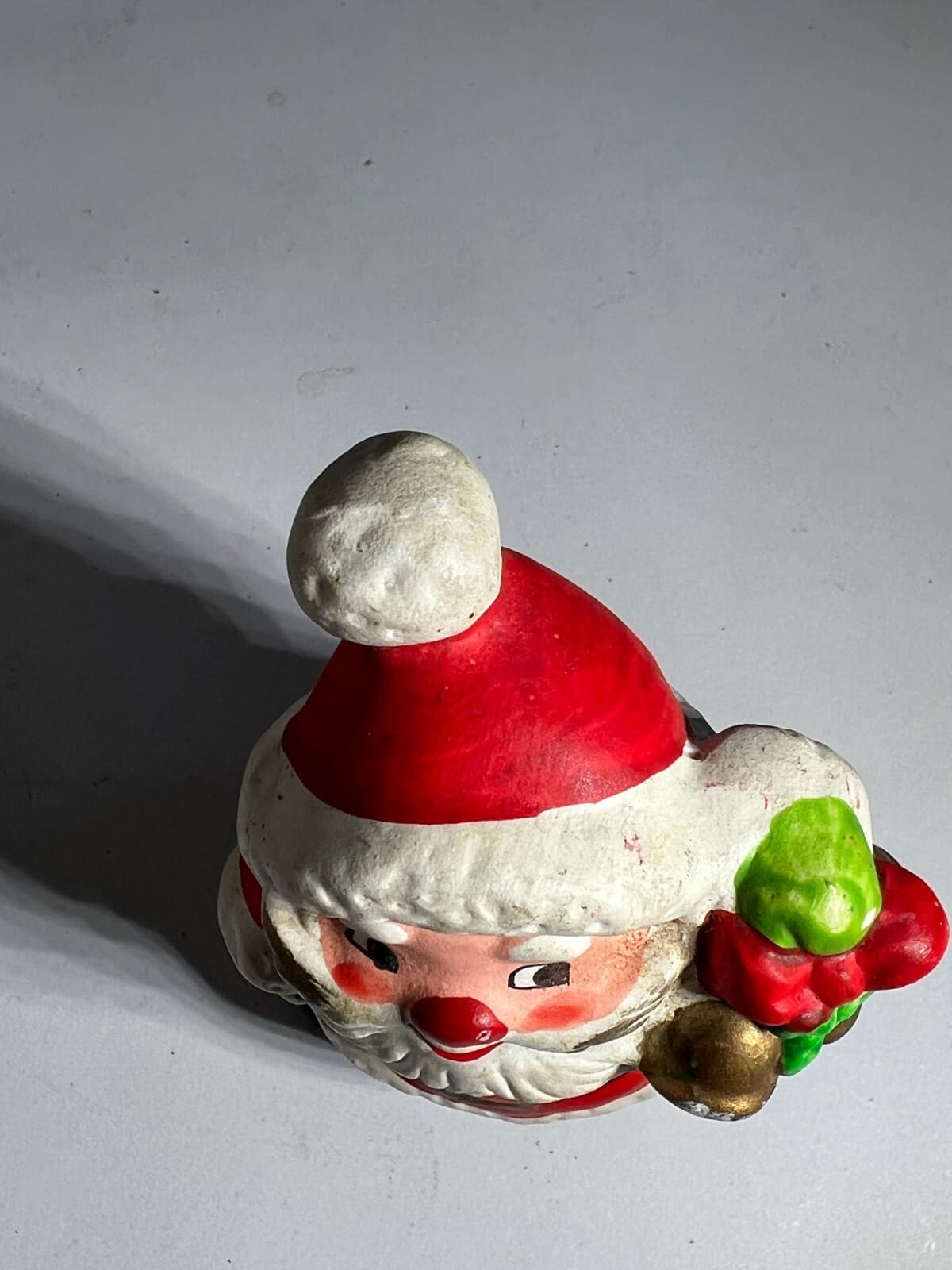 Vintage Christmas Santa Claus Porcelain Ceramic Gold Bells Figurine Decor Figure - Thumbnail 5