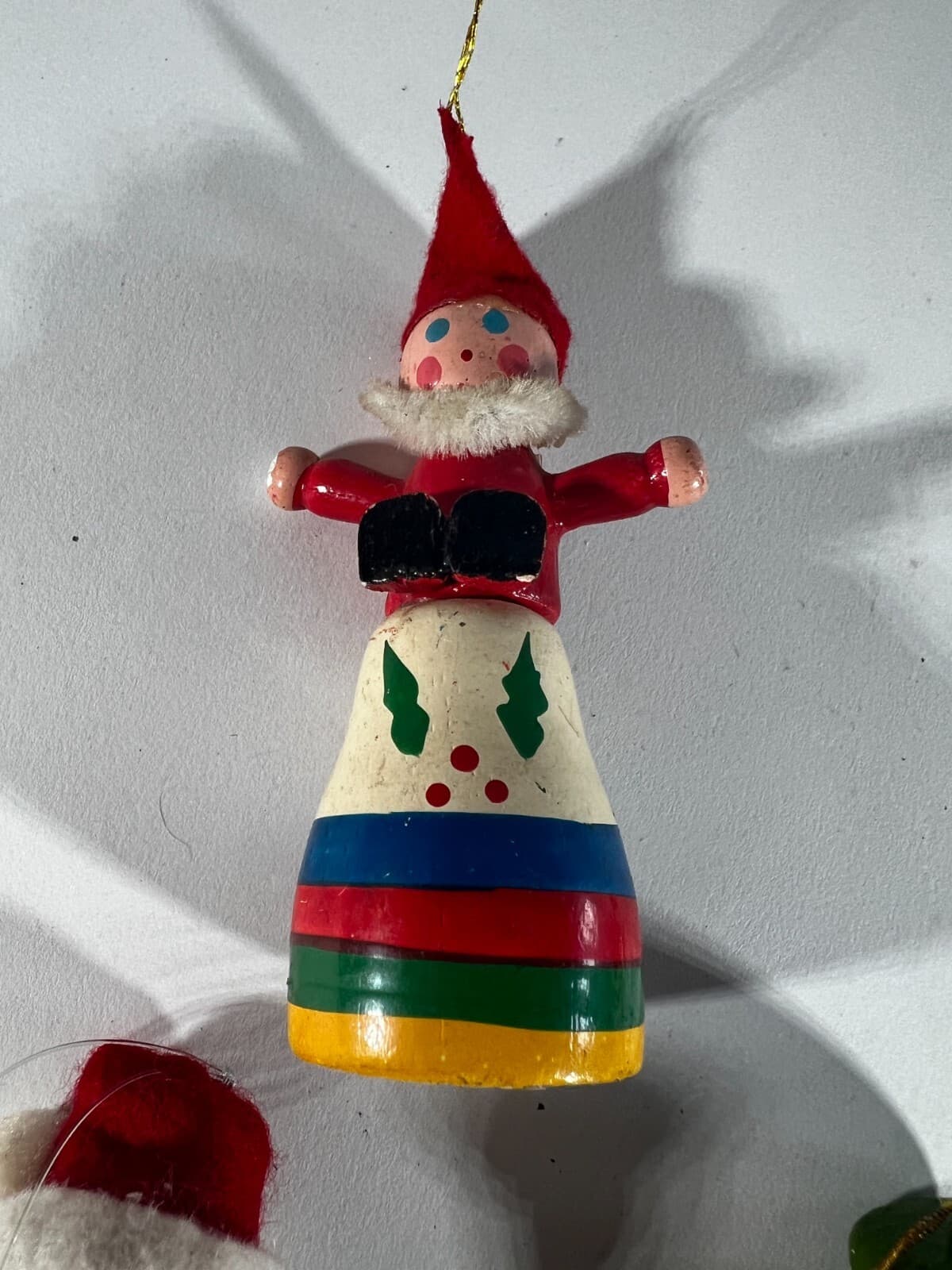 Vintage Christmas Ornament Wooden Soldier Marionette Moon Drum Set of 7 - Thumbnail 8