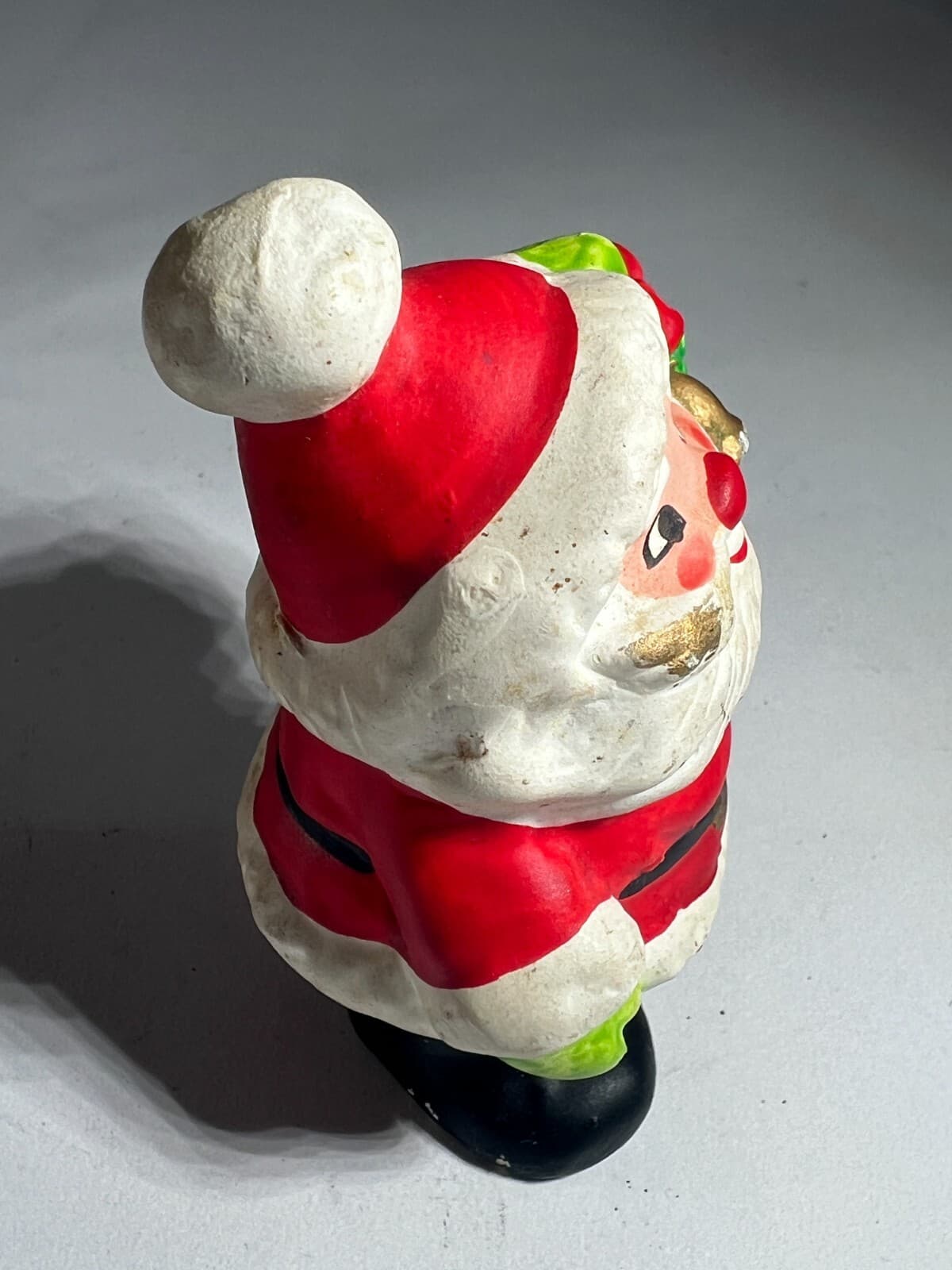 Vintage Christmas Santa Claus Porcelain Ceramic Gold Bells Figurine Decor Figure - Thumbnail 4