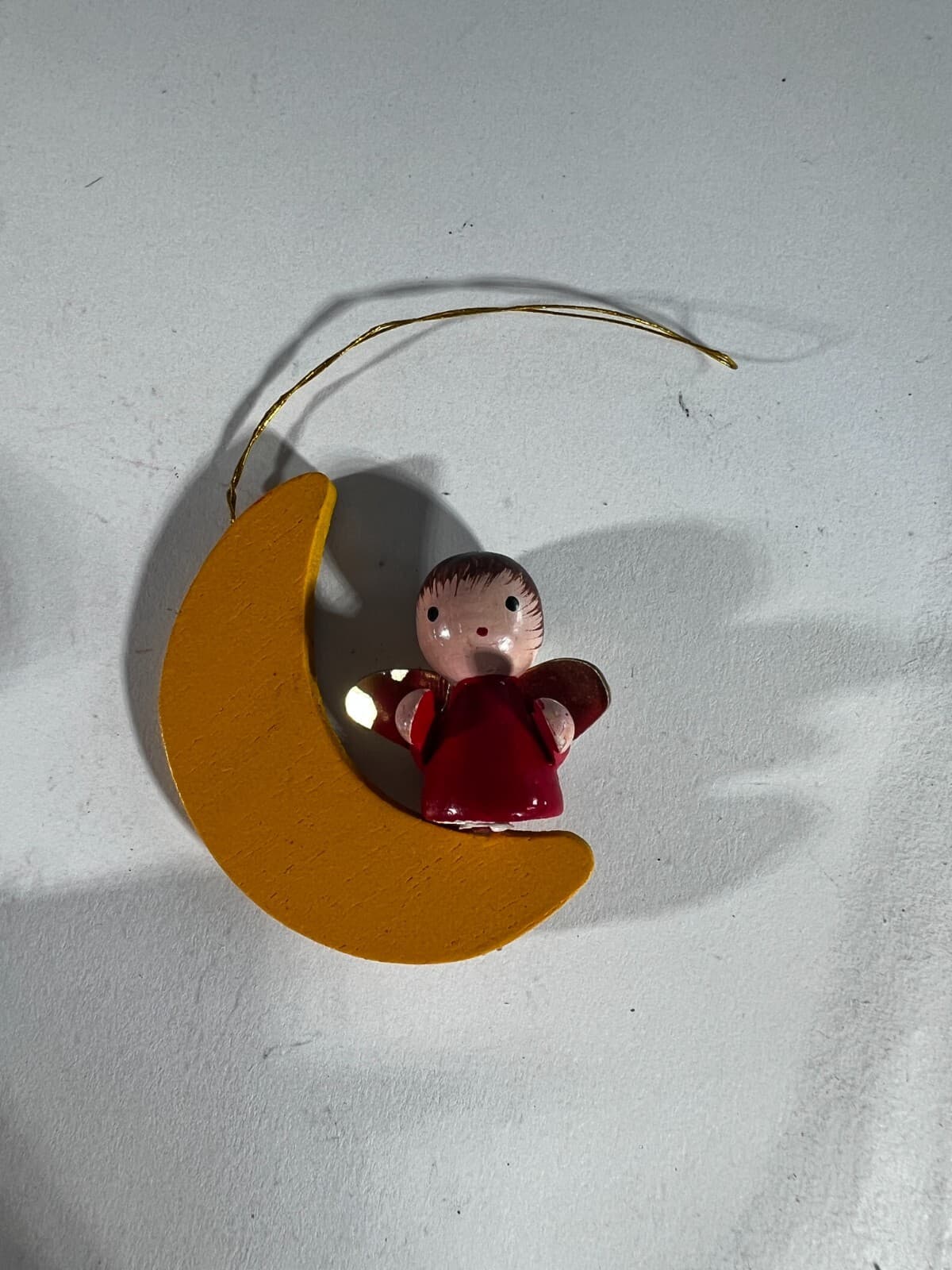 Vintage Christmas Ornament Wooden Soldier Marionette Moon Drum Set of 7 - Thumbnail 7