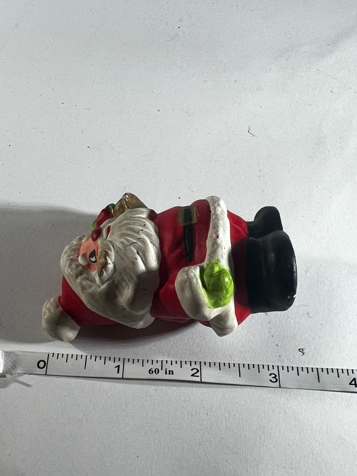 Vintage Christmas Santa Claus Porcelain Ceramic Gold Bells Figurine Decor Figure - Thumbnail 8