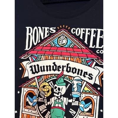 Bones Coffee Company Wunderbones Crew Neck Short Sleeve T-Shirt Black L - Thumbnail 7