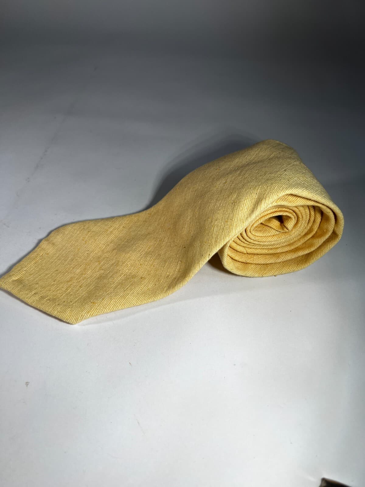 Vintage Polo Ralph Lauren Necktie Tie Handmade Solid Yellow Retro - Thumbnail 12
