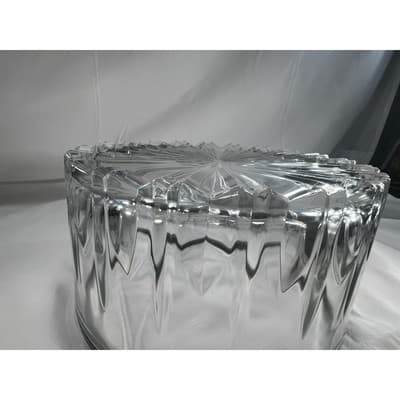 Vintage Italian Cystal Bowl Serving Dish Silver Rim Marked Italy Large MCM - Thumbnail 10