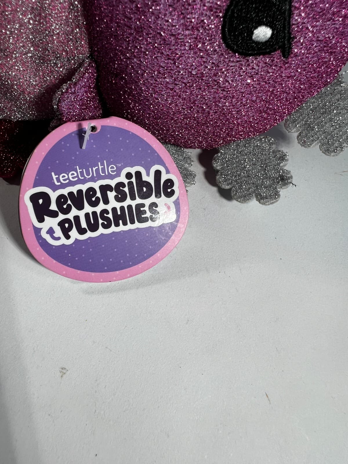 TeeTurtle The Original Reversible Axolotl Plushie Pink Purple Sparkle NEW - Thumbnail 6
