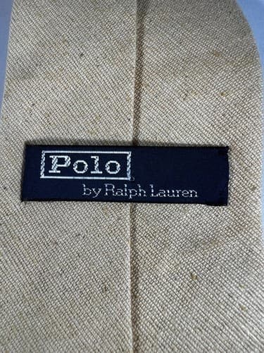 Vintage Polo Ralph Lauren Necktie Tie Handmade Solid Yellow Retro - Thumbnail 6