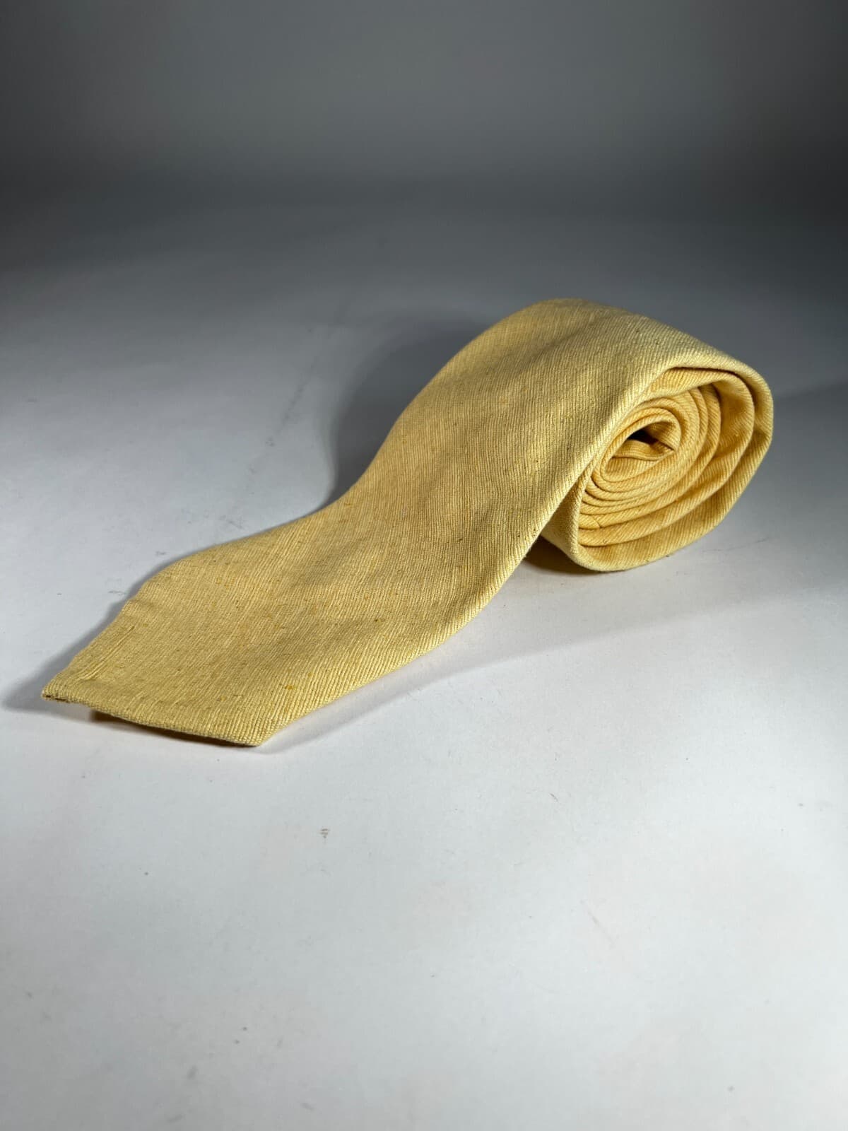 Vintage Polo Ralph Lauren Necktie Tie Handmade Solid Yellow Retro - Thumbnail 11