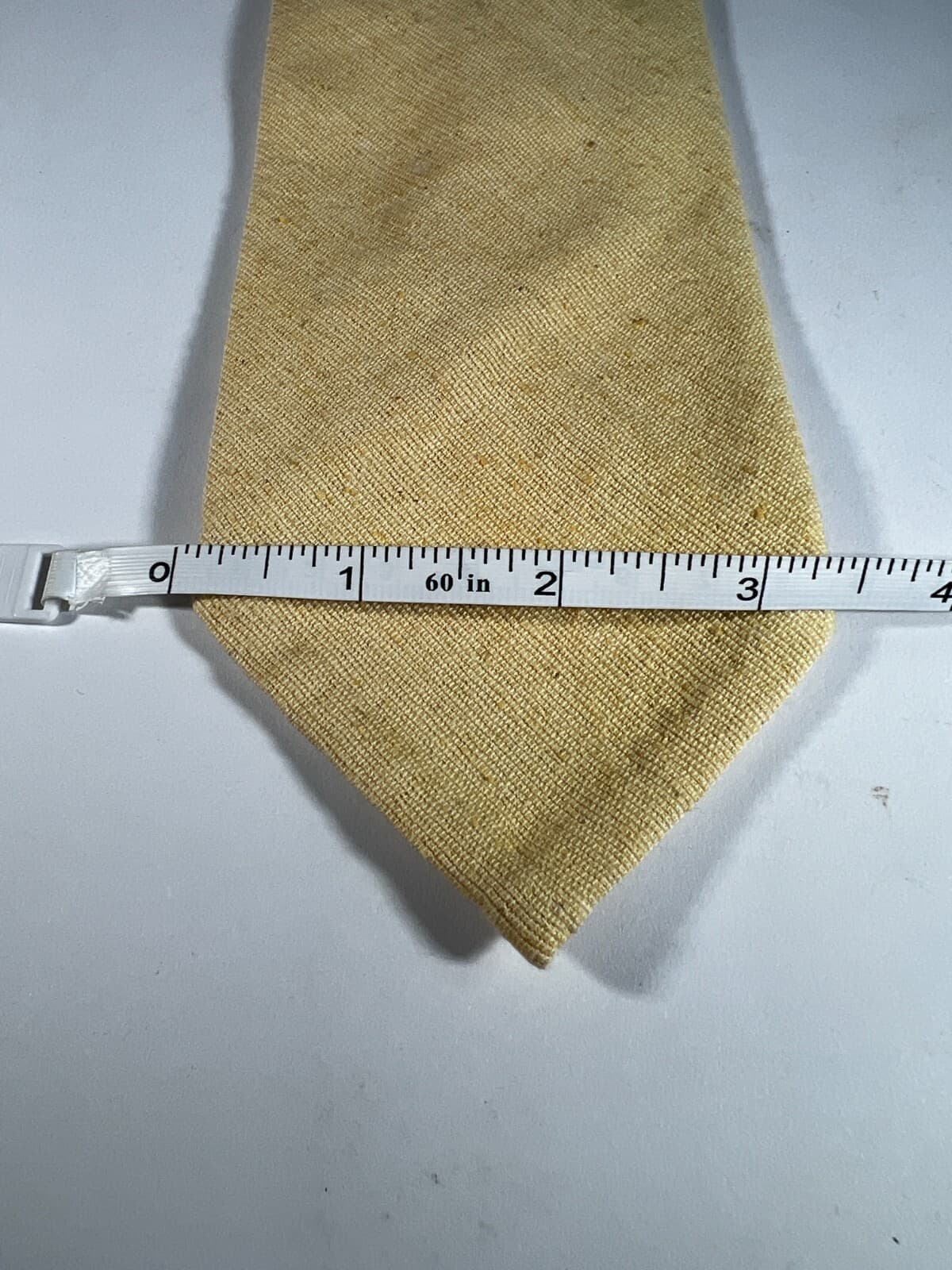 Vintage Polo Ralph Lauren Necktie Tie Handmade Solid Yellow Retro - Thumbnail 9