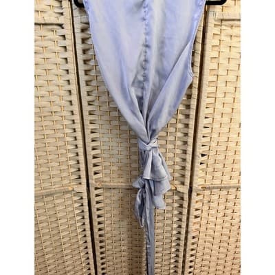 SHEIN Curve Wrap Top Women's 2X Blue Gary Sleeveless Open Front Waist Ties - Thumbnail 3