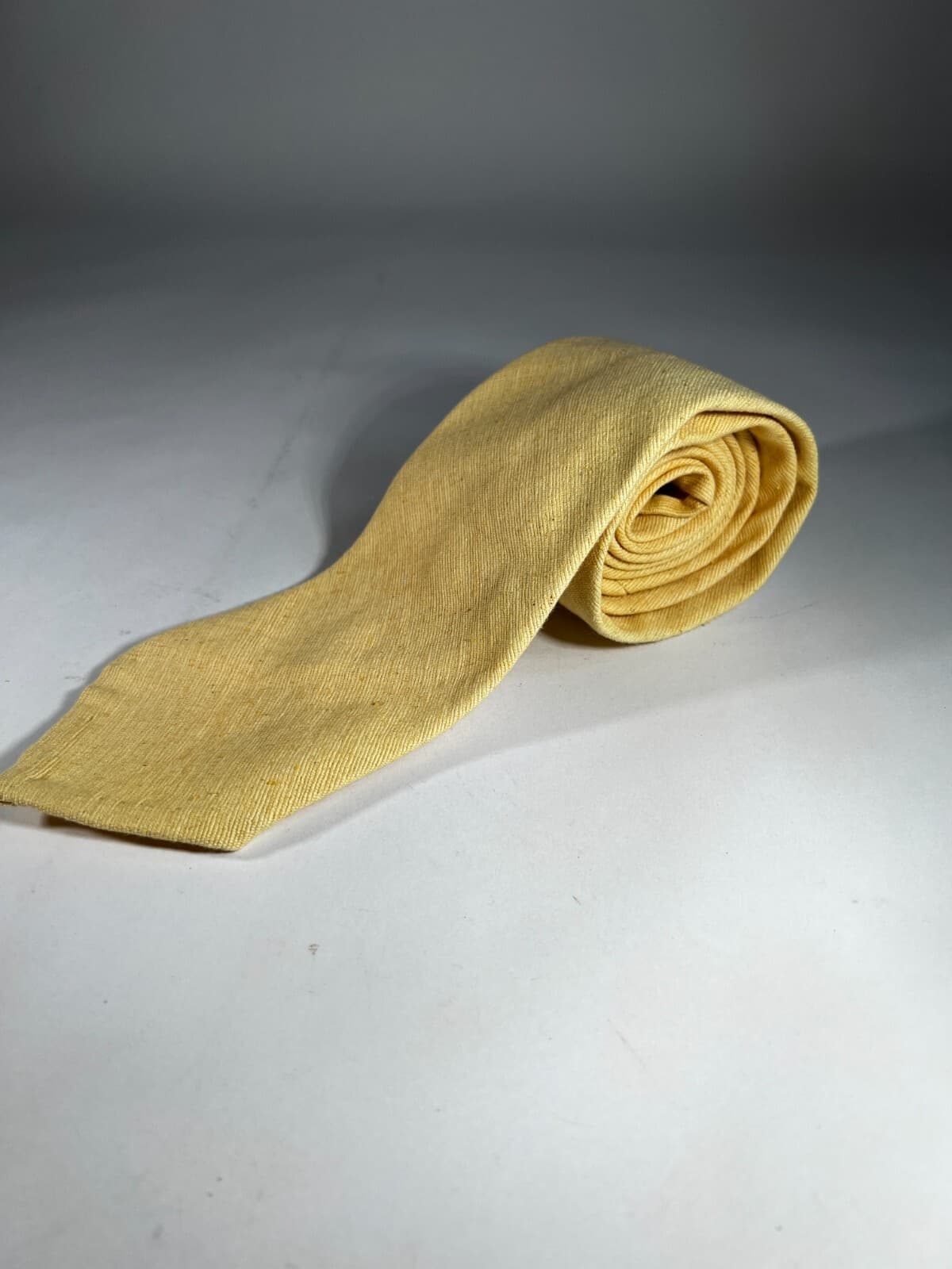 Vintage Polo Ralph Lauren Necktie Tie Handmade Solid Yellow Retro - Thumbnail 10
