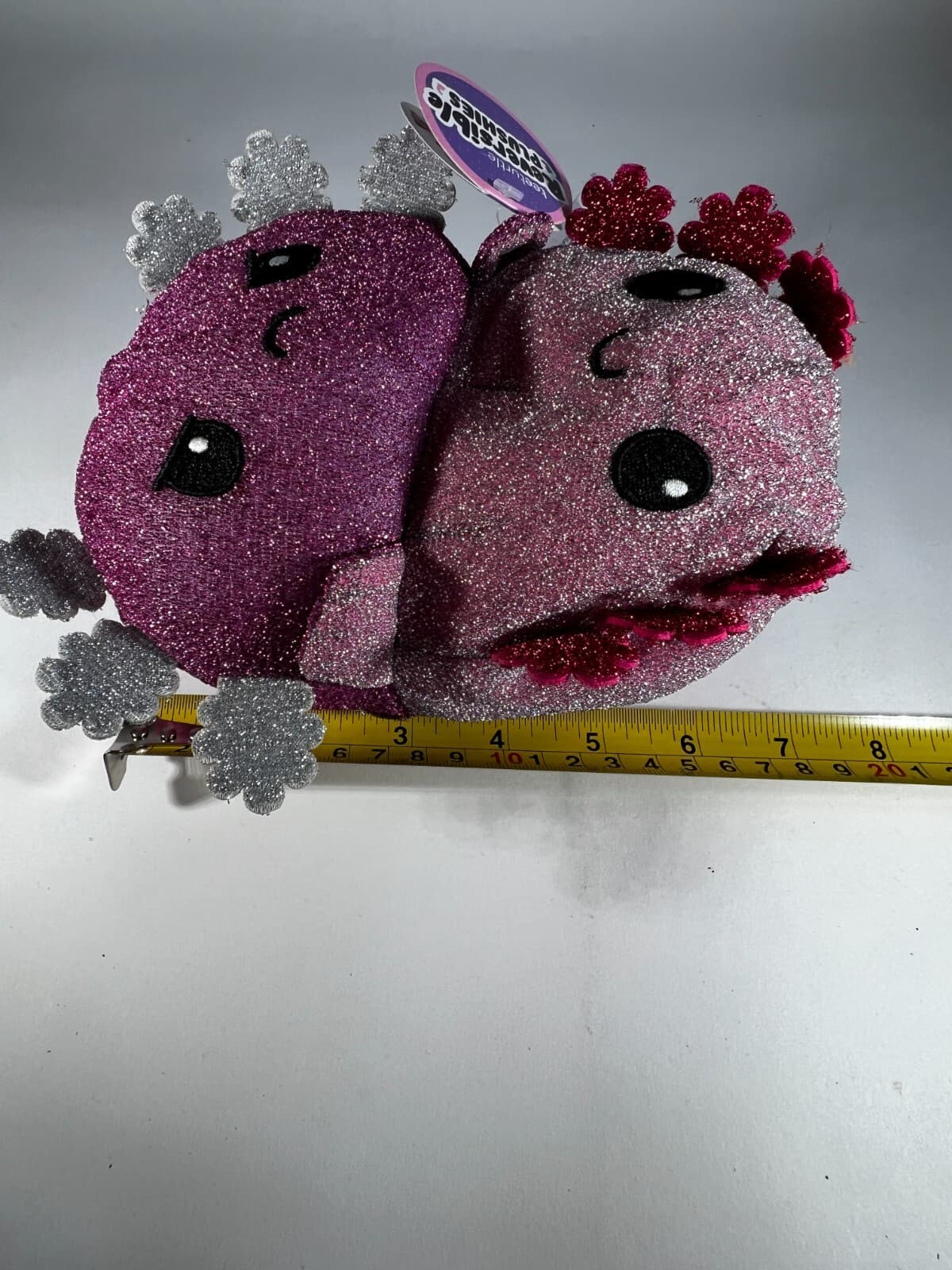 TeeTurtle The Original Reversible Axolotl Plushie Pink Purple Sparkle NEW - Thumbnail 15