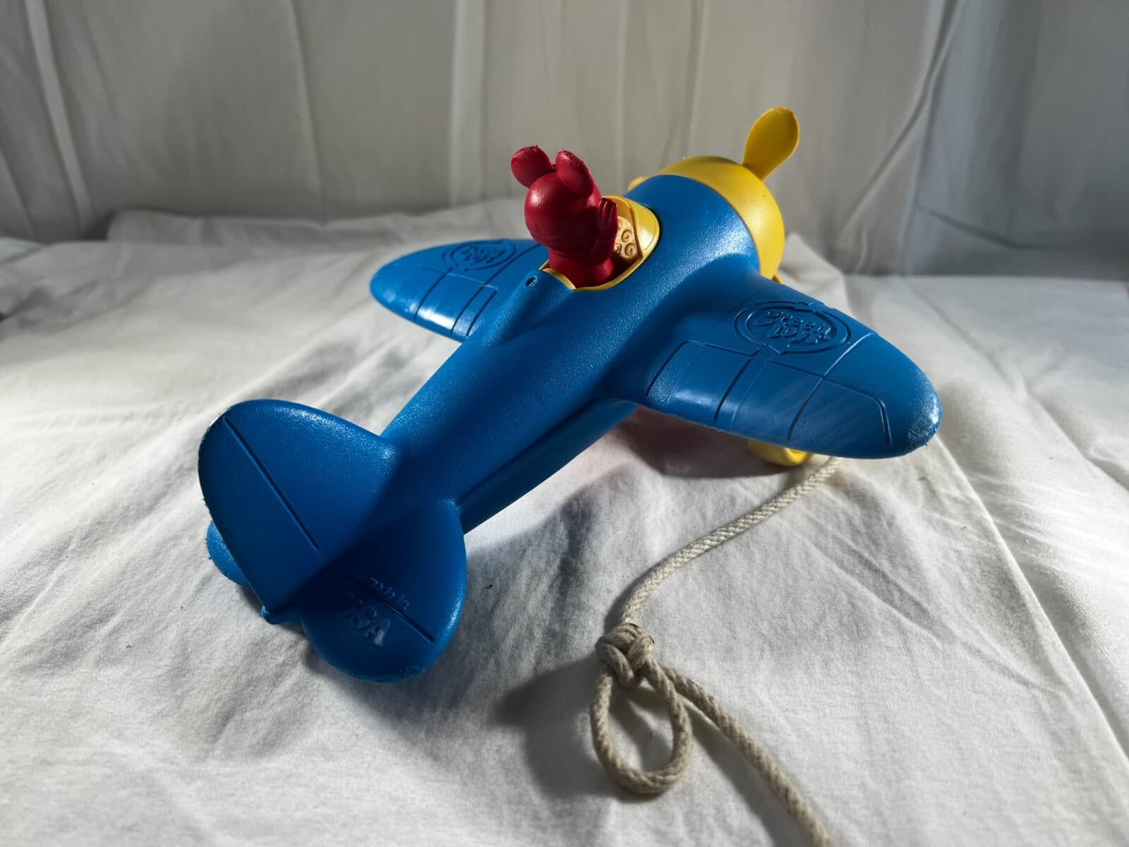 Disney Baby Green Toys Mickey Mouse Airplane Pull Toy Wobble Plane 100% Recycled - Thumbnail 8