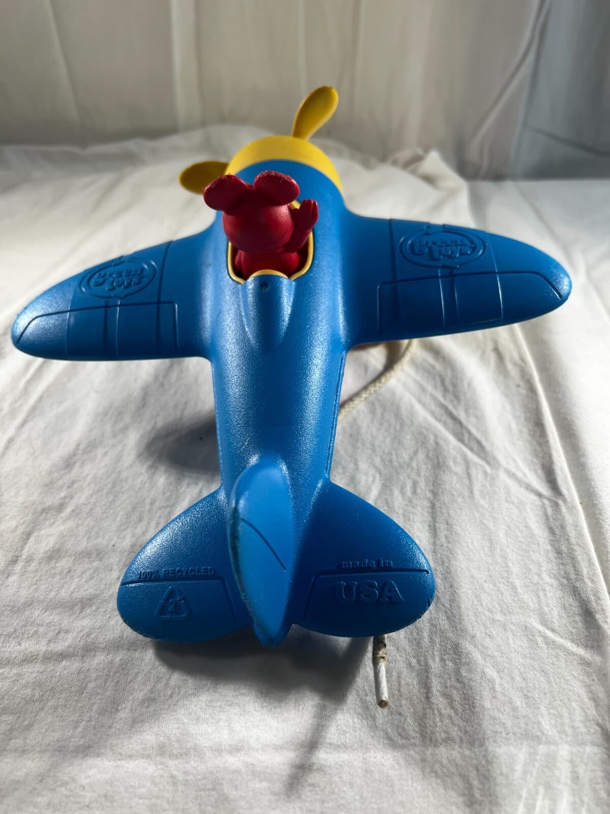 Disney Baby Green Toys Mickey Mouse Airplane Pull Toy Wobble Plane 100% Recycled - Thumbnail 9