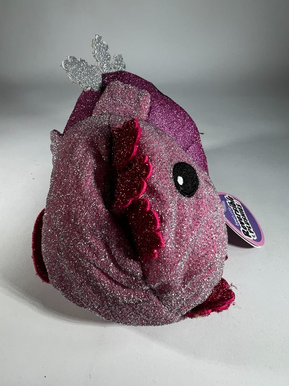TeeTurtle The Original Reversible Axolotl Plushie Pink Purple Sparkle NEW - Thumbnail 5