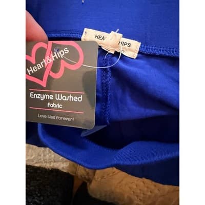 Heart & Hips Athletic Workout Short Small Blue NWT Lightweight Elastic Waist - Thumbnail 6