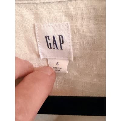 GAP Crinkle Gauze Relaxed Fit Blouse White S NWOT Collared Button Down - Thumbnail 5