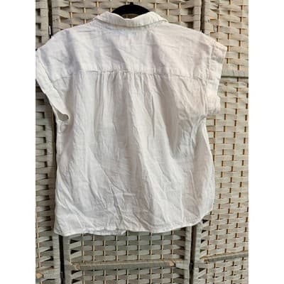 GAP Crinkle Gauze Relaxed Fit Blouse White S NWOT Collared Button Down - Thumbnail 7