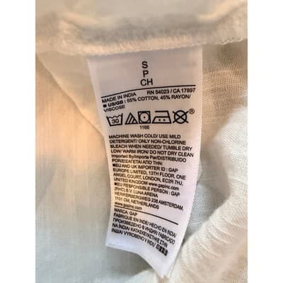 GAP Crinkle Gauze Relaxed Fit Blouse White S NWOT Collared Button Down - Thumbnail 8