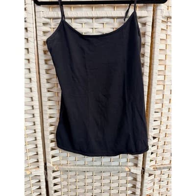 Old Navy First Layer Cami Tunic Tank Top Black M Adjustable Spaghetti Strap - Thumbnail 2