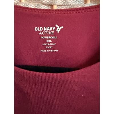 Old Navy Activewear Powerchill Tank Top XXL Deep Wine Built In Shelf Bra - Thumbnail 3