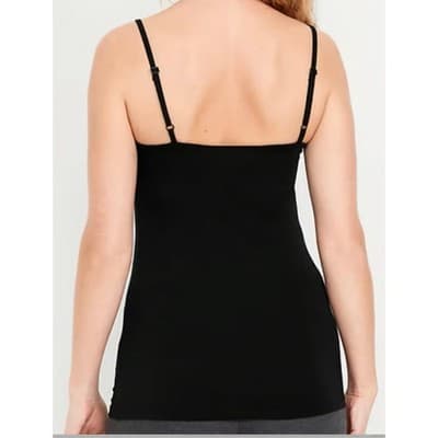 Old Navy First Layer Cami Tunic Tank Top Black M Adjustable Spaghetti Strap - Thumbnail 3
